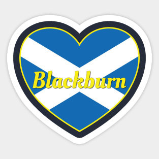 Blackburn Scotland UK Scotland Flag Heart Sticker